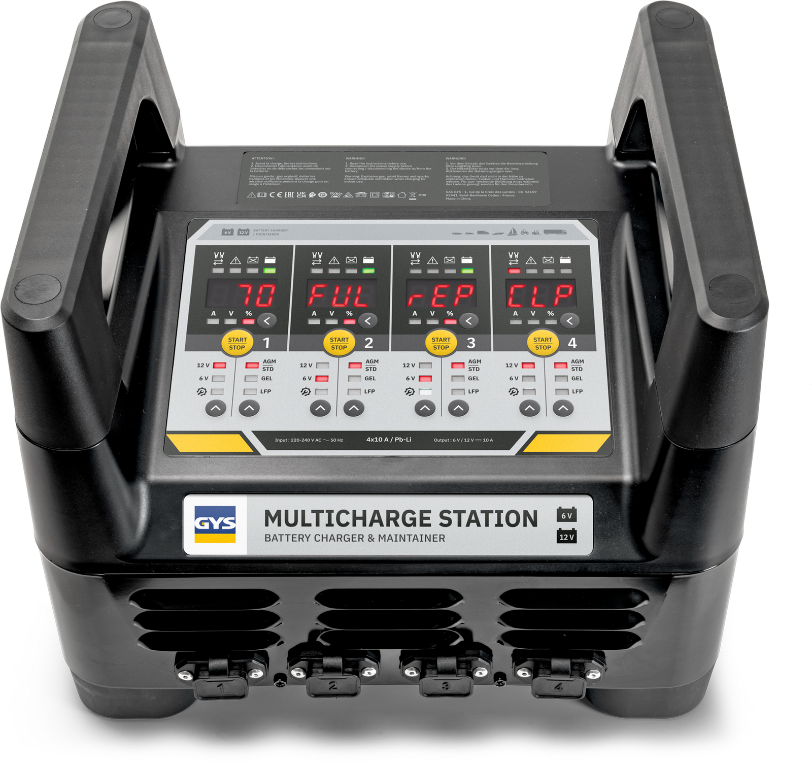 GYS Multicharge Station 4x10A | Charger Battery 4 Channel 6V 12V — foto 2
