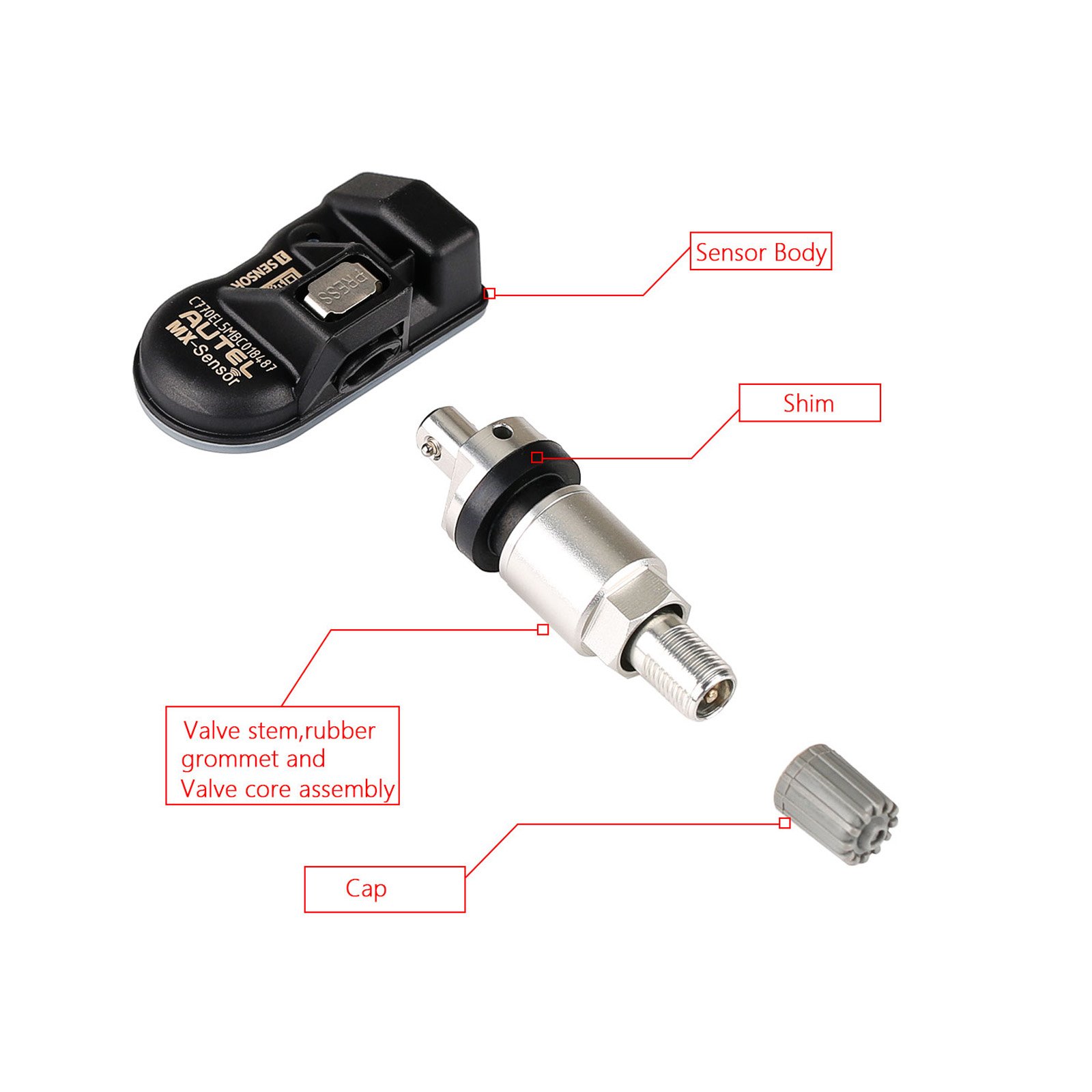 AUTEL MX-Sensor 315+433mhz Metal | Sensor TPMS Programmable  — foto 3