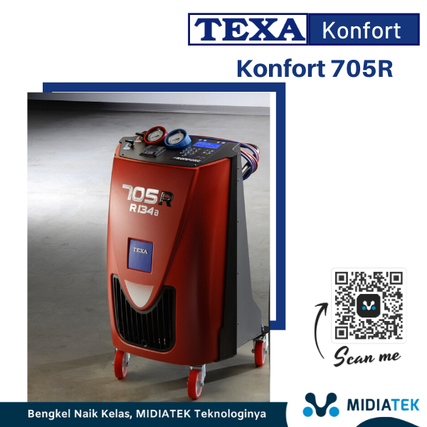 TEXA Konfort 705R Mesin Service AC Refrigeran R134a — foto 3