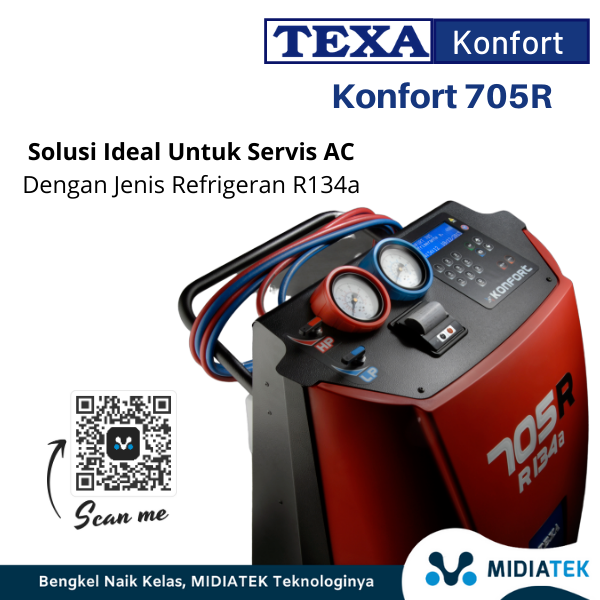 TEXA Konfort 705R Mesin Service AC Refrigeran R134a — foto 4
