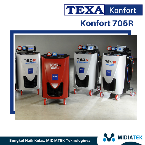 TEXA Konfort 705R Mesin Service AC Refrigeran R134a — foto 5