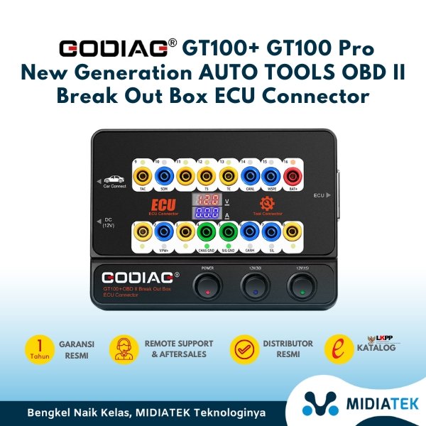 GODIAG GT100+ / GT100 Pro OBDII Breakout Box ECU Bench Connector Current Display & CANBUS Support