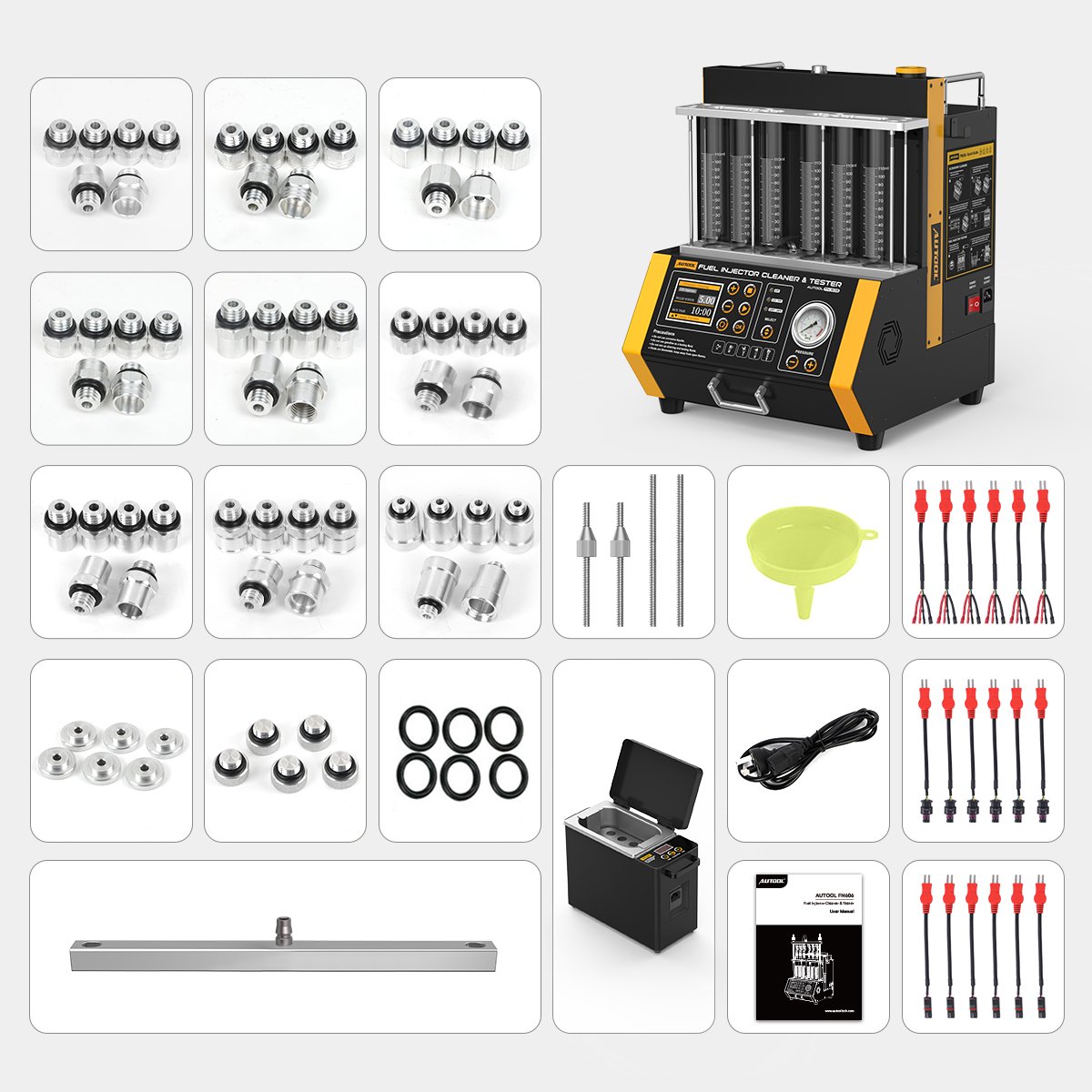 AUTOOL FN606 Ultrasonic Cleaner + Tester Injector Profesional 6 Silinder GDI EFI FSI — foto 2