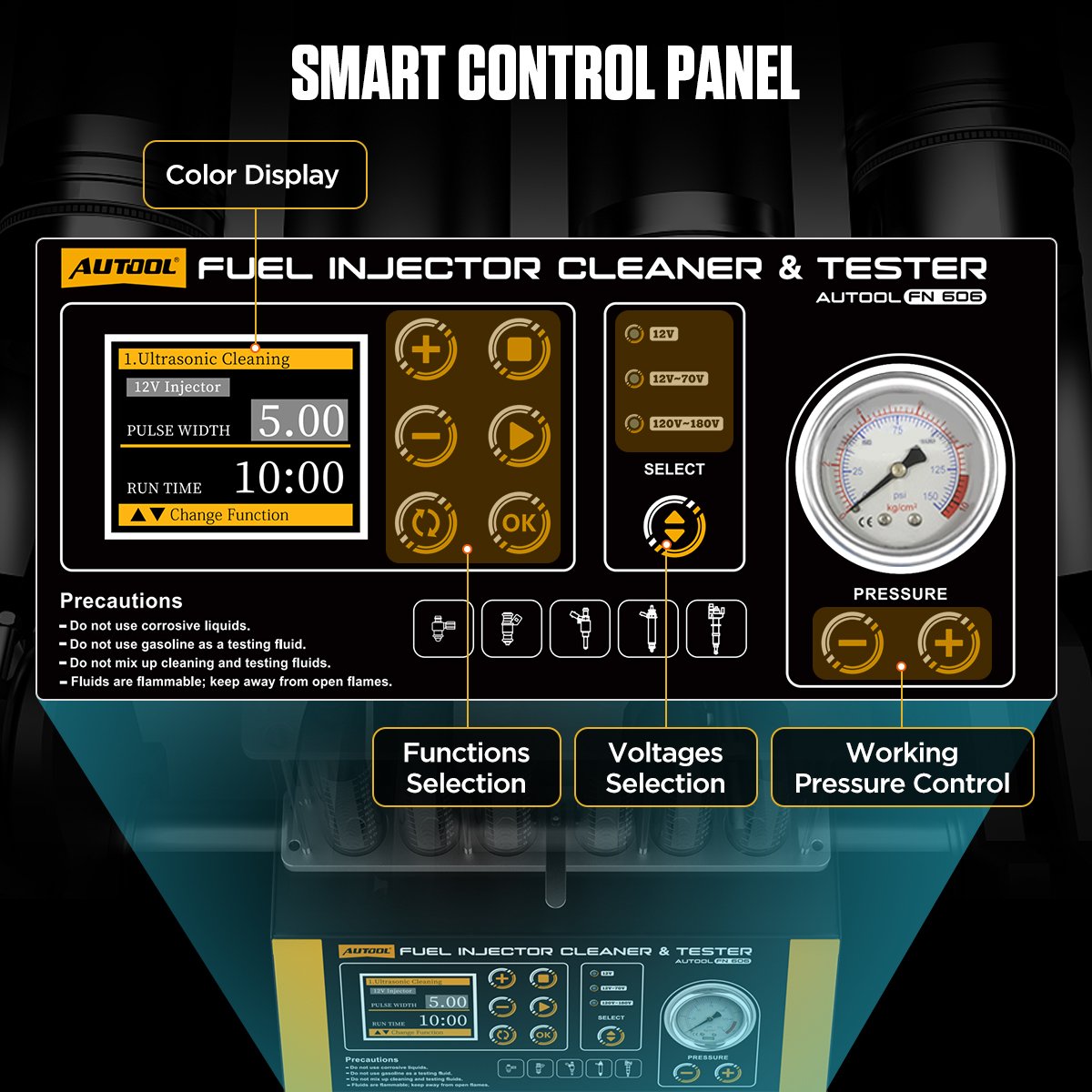 AUTOOL FN606 Ultrasonic Cleaner + Tester Injector Profesional 6 Silinder GDI EFI FSI — foto 3