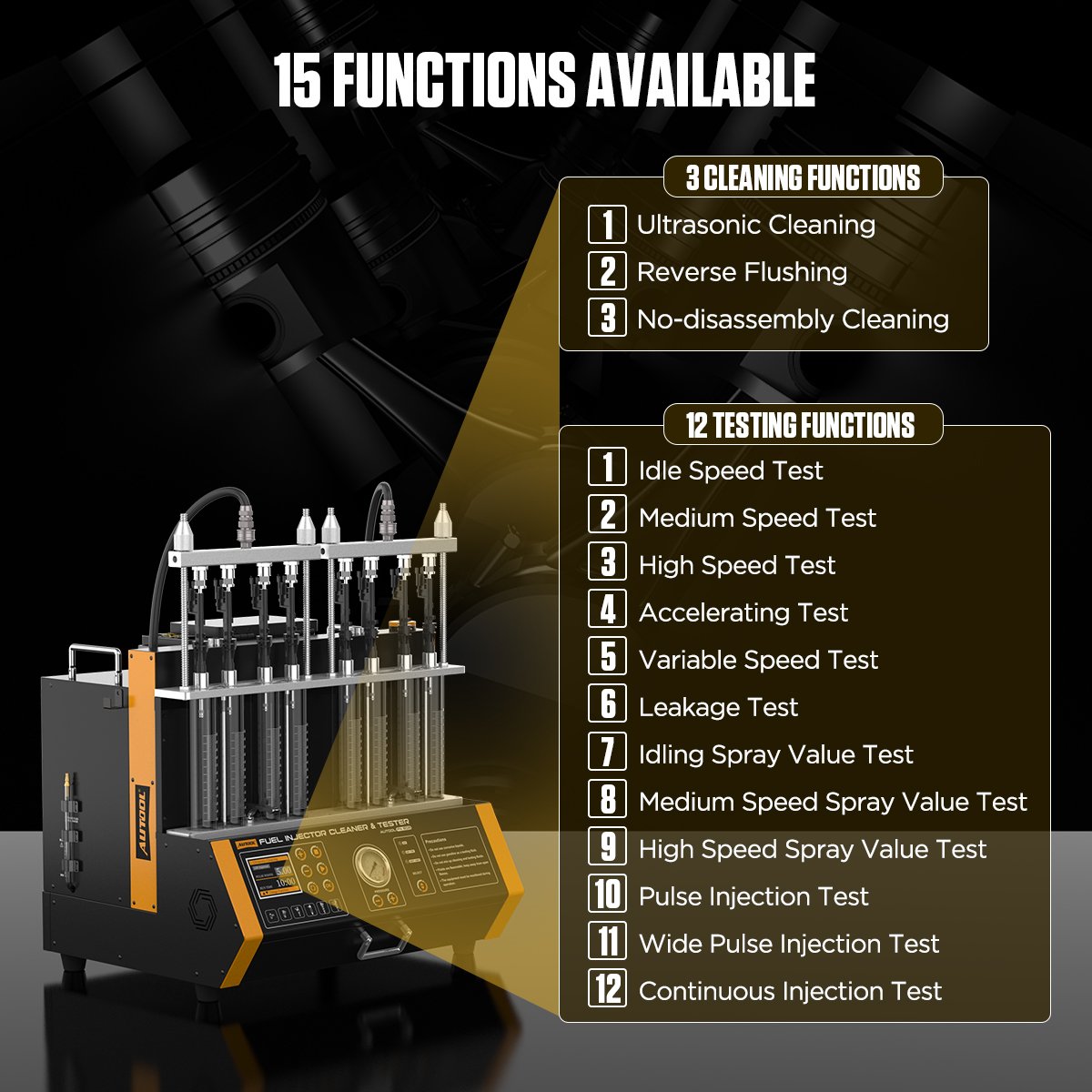AUTOOL FN608 GDI Fuel Injector Cleaner + Tester Profesional  — foto 9