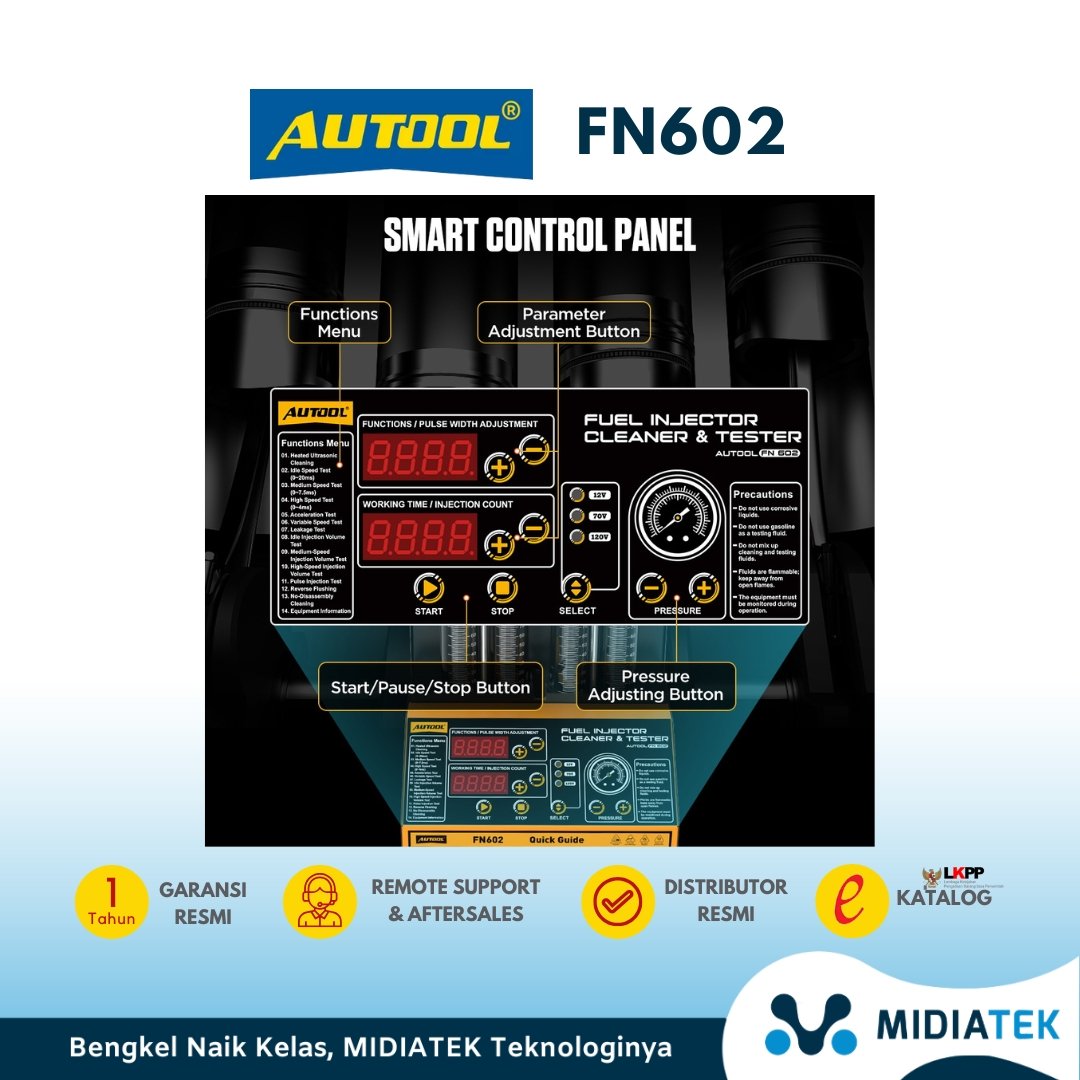 AUTOOL FN602 Fuel Injector Cleaner & Tester 4 Silinder | Ultrasonic Cleaning GDI EFI FSI, Test Semprot & Kebocoran — foto 2