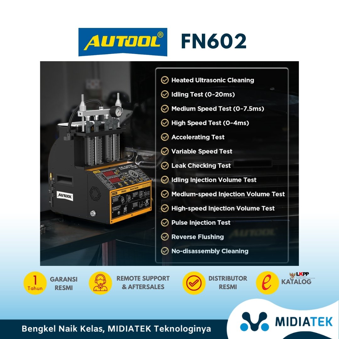 AUTOOL FN602 Fuel Injector Cleaner & Tester 4 Silinder | Ultrasonic Cleaning GDI EFI FSI, Test Semprot & Kebocoran — foto 3
