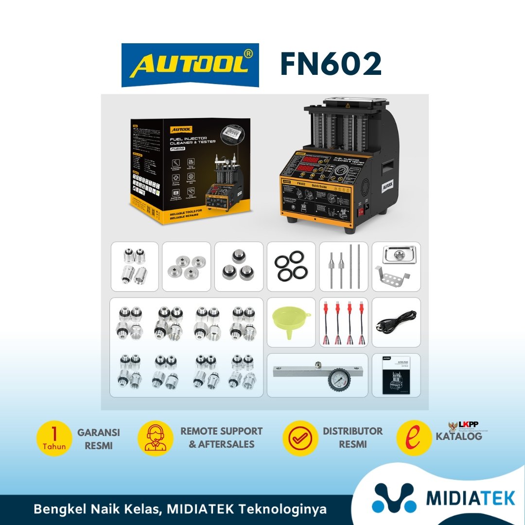 AUTOOL FN602 Fuel Injector Cleaner & Tester 4 Silinder | Ultrasonic Cleaning GDI EFI FSI, Test Semprot & Kebocoran — foto 6