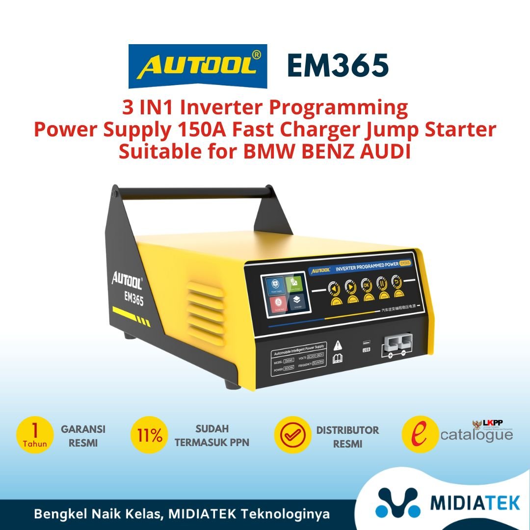 AUTOOL EM365 3 IN1 Inverter Programming Power Supply 150A Fast Charger Jump Starter Suitable for BMW BENZ AUDI