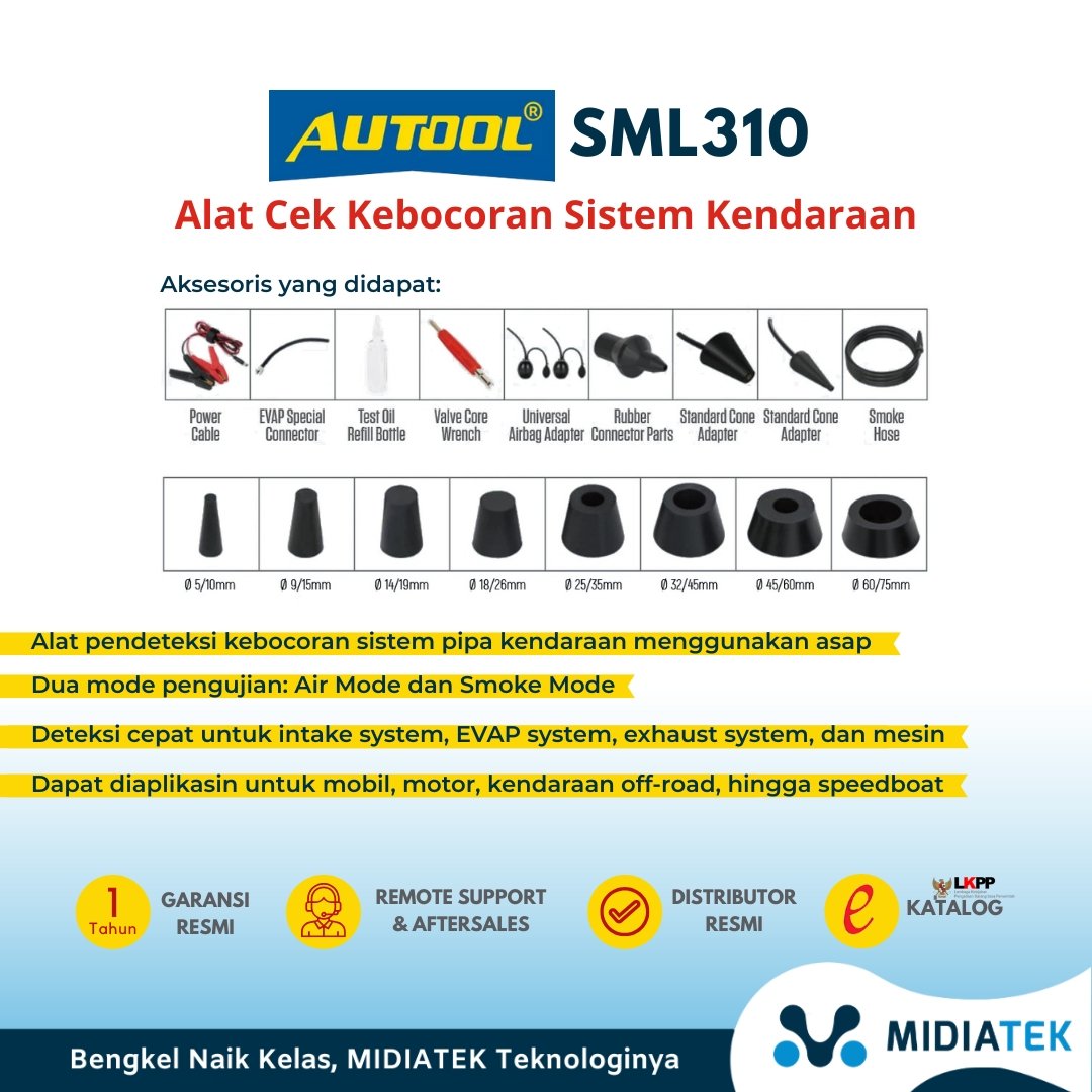 AUTOOL SML310 Automotive Smoke Leak Detector 12V Alat Cek Kebocoran Sistem Kendaraan — foto 2