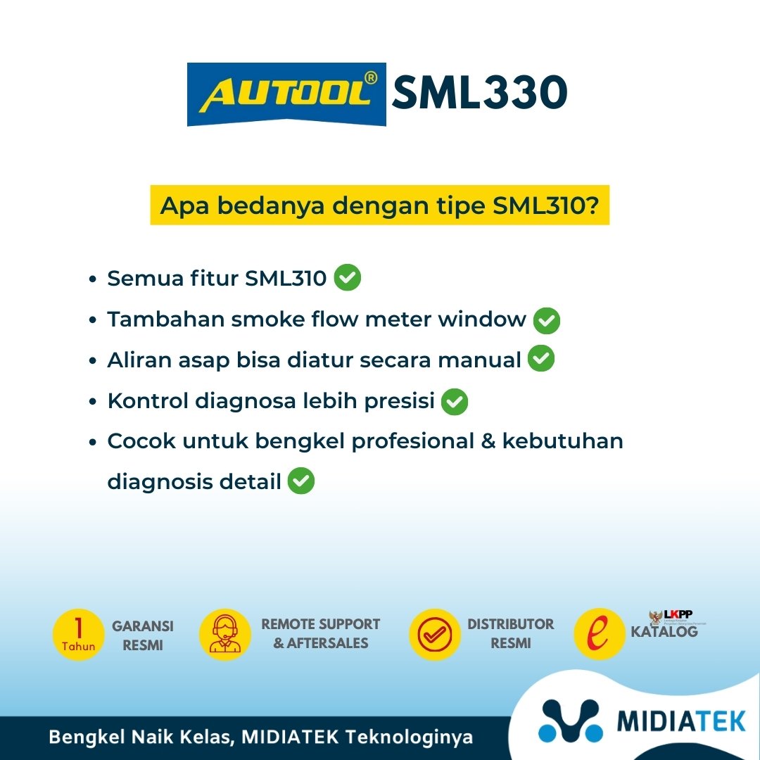 AUTOOL SML330 Automotive Smoke Leak Detector 12V Alat Cek Kebocoran Sistem Kendaraan — foto 2