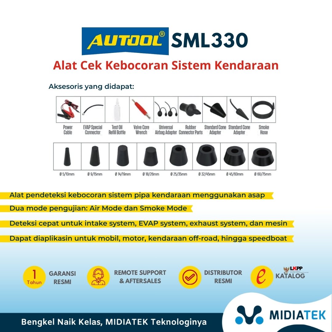 AUTOOL SML330 Automotive Smoke Leak Detector 12V Alat Cek Kebocoran Sistem Kendaraan — foto 3