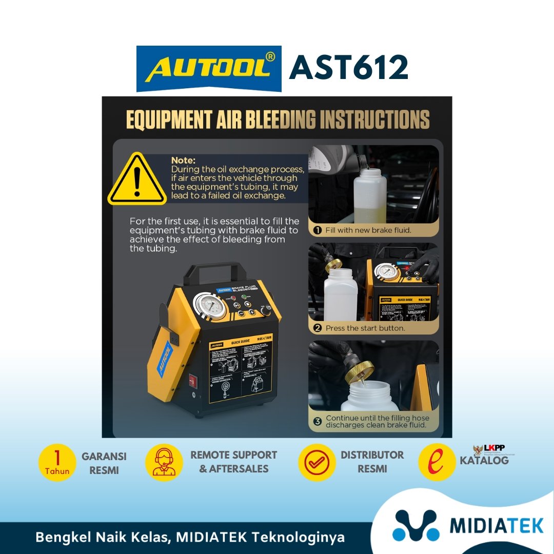 AUTOOL AST612 Brake Fluid Change Machine – Pulsating Brake Oil Exchanger (12V) — foto 3