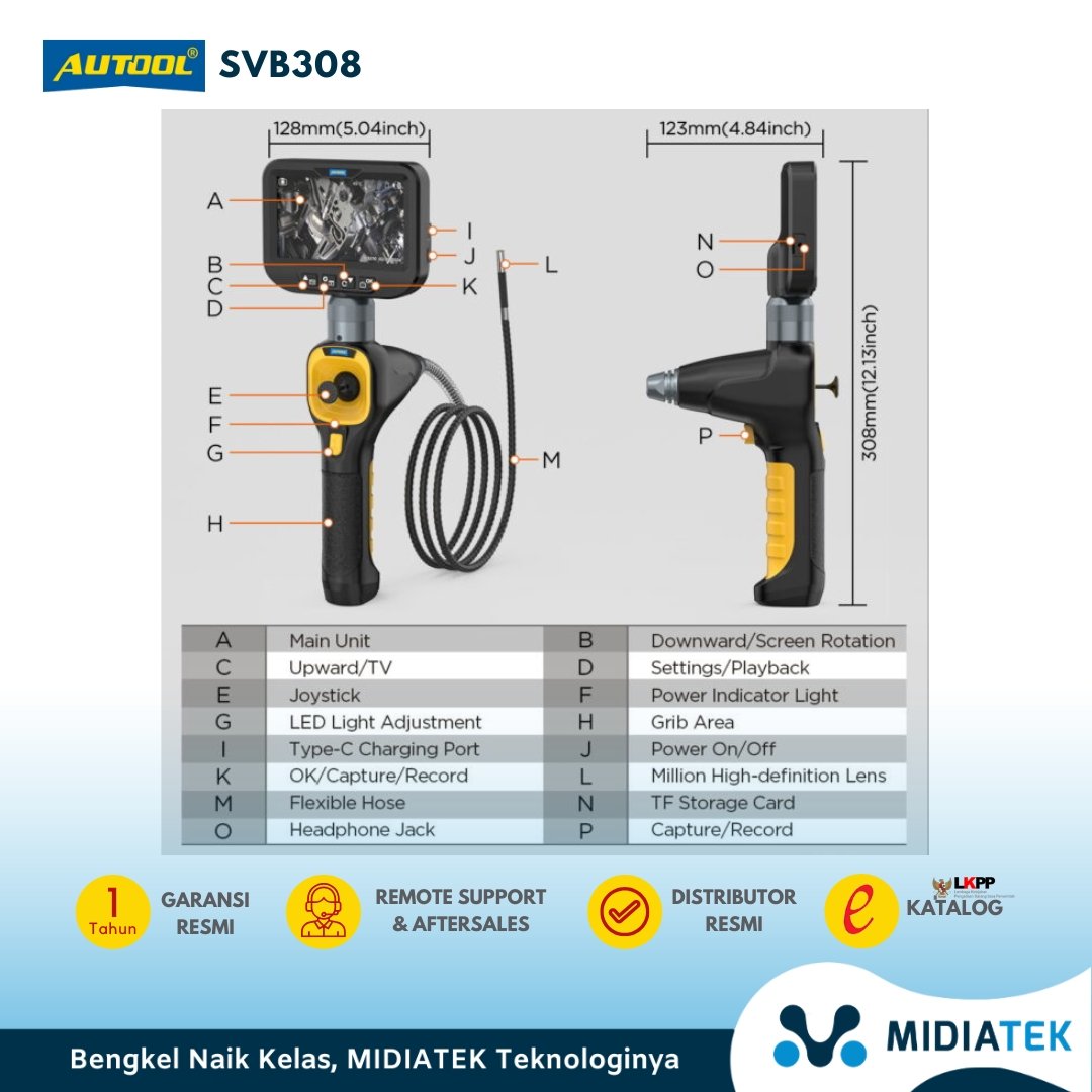 AUTOOL SVB308 Kamera Endoskop 360° 4-Arah HD 1080P — foto 3