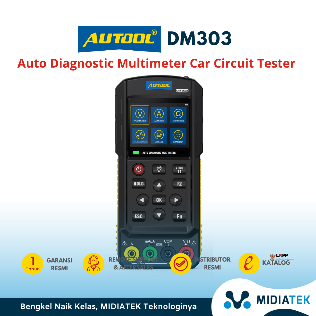 AUTOOL DM303 Auto Diagnostic Multimeter Car Circuit Tester with K/CAN/Oscilloscope/Cranking/Analog Signal/Injector/Relay Test