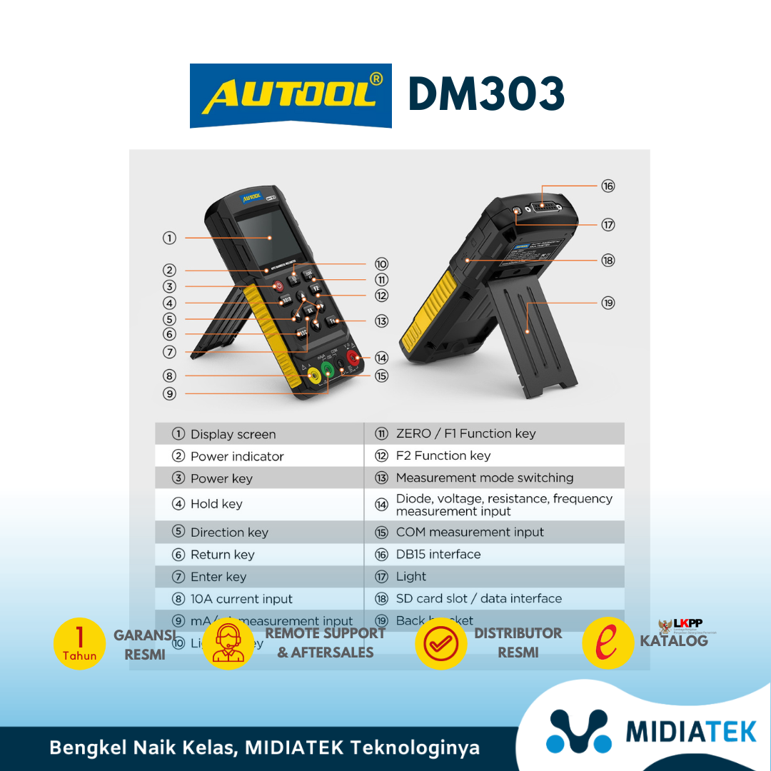 AUTOOL DM303 Auto Diagnostic Multimeter Car Circuit Tester with K/CAN/Oscilloscope/Cranking/Analog Signal/Injector/Relay Test — foto 2