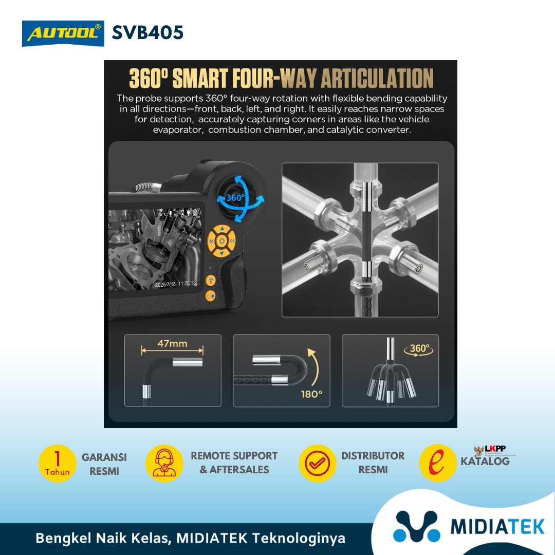 AUTOOL SVB405 Kamera Endoskop Mobil 360° 4-Arah — foto 3