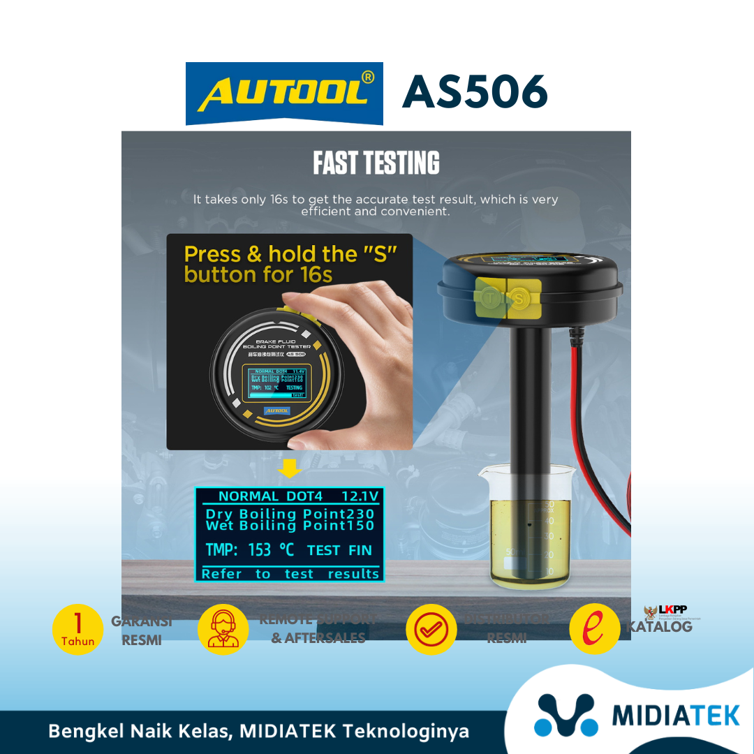 AUTOOL AS506 Brake Fluid Tester 12/24V Automotive Brake Oil Tester Compatible for DOT3/DOT4/DOT5.1/ENV4/ENV6 ATE/TRW/BOSCH/MOBIL — foto 3