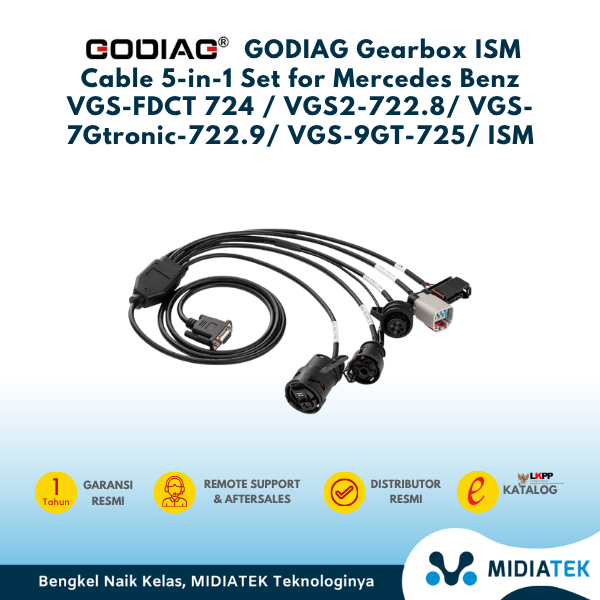 GODIAG Gearbox ISM Cable 5-in-1 Set for Mercedes Benz VGS-FDCT 724 / VGS2-722.8/ VGS-7Gtronic-722.9/ VGS-9GT-725/ ISM — foto 3