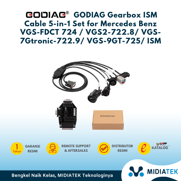 GODIAG Gearbox ISM Cable 5-in-1 Set for Mercedes Benz VGS-FDCT 724 / VGS2-722.8/ VGS-7Gtronic-722.9/ VGS-9GT-725/ ISM