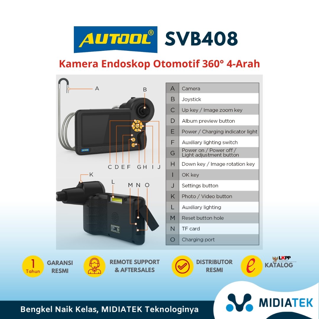 AUTOOL SVB408 Kamera Endoskop Mobil 360° 4-Arah — foto 3